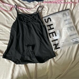 SHEIN Black Tank-Top Bodysuit